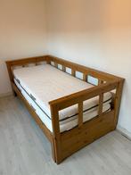 Uitschuifbaar bed, Ophalen, 90 cm, Wit, Tweepersoons