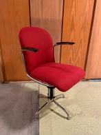 Vintage Gispen bureaustoel - nieuw gestoffeerd, Ophalen, Zo goed als nieuw, Rood, Eén