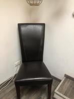 4 Bruine Eetkamerstoelen, Ophalen, Gebruikt, Bruin, Leer