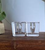 Vintage ijsblok kandelaars, Overige materialen, Ophalen of Verzenden, Zo goed als nieuw, Kandelaar