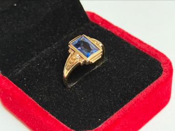 Prachtige vintage gouden ring met blauwe Saffier 1.83ct!  beschikbaar voor biedingen