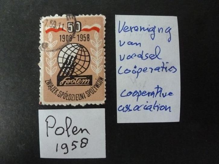 Polen 1958. 50 jaar Ver. Voedsel Coöperatie ( Spotem), Postzegels en Munten, Postzegels | Europa | Overig, Gestempeld, Polen, Verzenden