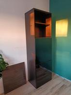 Ikea Besta kast zwart/bruin met deuren, Ophalen, Met deur(en), Glas, Zo goed als nieuw