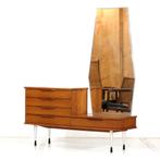 Vintage mid century teak kaptafel 5 lades spiegel jaren 60, Ophalen of Verzenden, Zo goed als nieuw, Vintage