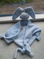 Knuffeldoek speendoek konijn merk Nattou licht blauw velours, Ophalen of Verzenden, Zo goed als nieuw, Konijn