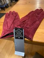 Donker rode Suede Handschoenen maat L/M Nieuw, Ophalen of Verzenden, Zo goed als nieuw, Maat 38/40 (M), Handschoenen