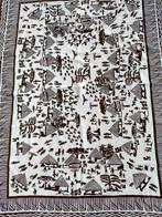 Prachtig hand geprint tafelkleed, Afrikaanse taferelen, Ophalen, Gebruikt, 100 tot 150 cm, Afrikaans