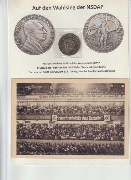 1933 Reichskanzler Adolf Hitler 'Duitsland Ontwaakt' Medaill, Verzamelen, Militaria | Tweede Wereldoorlog, Overige soorten, Embleem of Badge