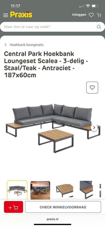 Nieuw hoek loungeset 5 personnen aluminium grijs beschikbaar voor biedingen