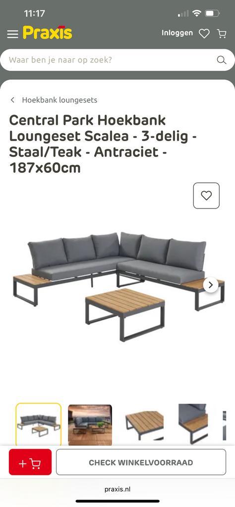 Nieuw hoek loungeset 5 personnen aluminium grijs, Tuin en Terras, Tuinsets en Loungesets, Nieuw, Loungeset, Aluminium, 5 zitplaatsen