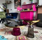 Smaqq interiors tafels, Huis en Inrichting, Tafels | Salontafels, Ophalen, Gebruikt, Rond, Glas