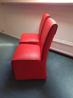 2 rode eetkamer stoelen, Twee, Modern, Leer, Zo goed als nieuw