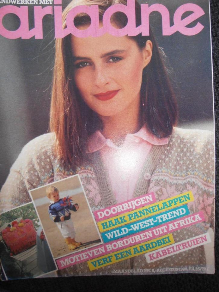 Ariadne handwerken augustus 1980 kabeltruien breien, Boeken, Hobby en Vrije tijd, Zo goed als nieuw, Breien en Haken, Ophalen of Verzenden