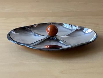 Prachtige verzilverde schaal, lengte 30 cm, breedte 20 cm. beschikbaar voor biedingen