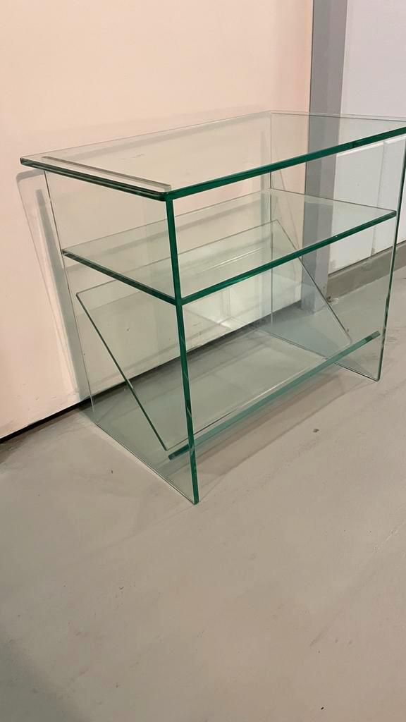 Glazen Lectuurtafel / Bijzettafel - 55x49x35 cm, Huis en Inrichting, Kasten | Dressoirs, Gebruikt, 50 tot 100 cm, 25 tot 50 cm