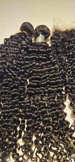 22 inch Curly Virgin Hair Bundels + hd Closure, Sieraden, Tassen en Uiterlijk, Uiterlijk | Haarverzorging, Verzenden