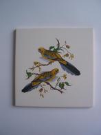 vintage mosa tegel oud papagaai tropisch vogel decor print., Antiek en Kunst, Antiek | Wandborden en Tegels, Ophalen of Verzenden