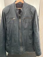 Donker blauw echt leer jasje, Ophalen of Verzenden, Zo goed als nieuw, Maat 46/48 (XL) of groter, Blauw