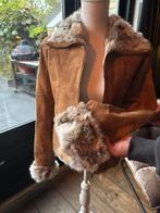 Camel suède jasje,jack Golden Leaf maat 38 met bont, Ophalen of Verzenden, Gedragen, Maat 38/40 (M), Bruin