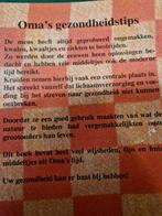 boek oma's gezondheids tips, Ophalen of Verzenden