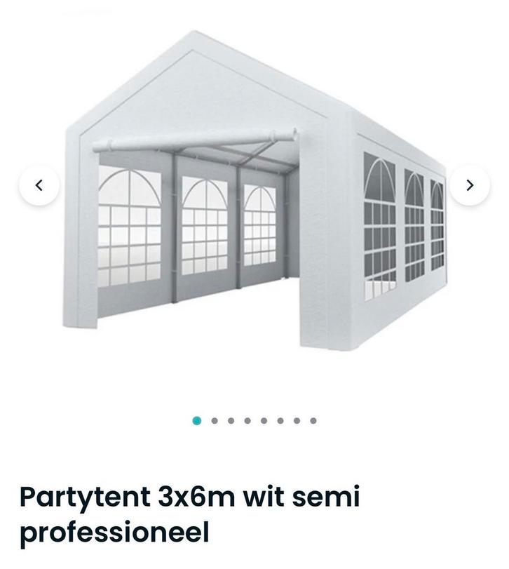 Partytent 3x6m Wit - Semi Professioneel, Tuin en Terras, Partytenten, Nieuw, Partytent, 2 meter of meer, 5 tot 8 meter, Minder dan 4 meter