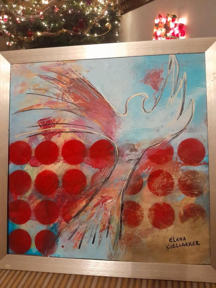 Abstract Schilderij van Elena Kotliarker, Antiek en Kunst, Kunst | Schilderijen | Klassiek, Ophalen of Verzenden