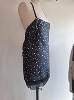 satijn halterjurk gemaakt v/ Ann Demeulemeester zijde zw/w, Kleding | Dames, Maat 38/40 (M), Zwart, Nieuw, Ophalen of Verzenden