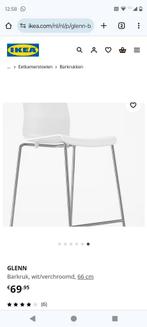 Ikea Glenn barkruk 3x wit, Ophalen, Zo goed als nieuw, Kunststof
