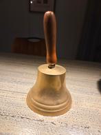 Antieke Messing Bel met Houten Handvat, Antiek en Kunst, Ophalen of Verzenden