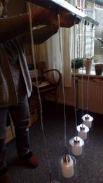 Mooie Keukenlamp met 5 Lichtpunten, Gebruikt, Ophalen of Verzenden, Glas, Modern