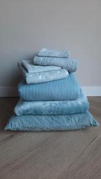 Grijsgroen beddengoed: 2xovertrek/plaid/woondeken/woonkussen, Eenpersoons, Dekbedovertrek, Ophalen of Verzenden, Zo goed als nieuw