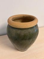 bloempot groen terracotta, Gebruikt, Rond, Minder dan 40 cm, Aardewerk