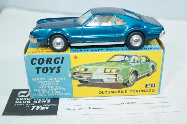 Corgi Toys 1:43 Oldsmobile Toronado met doos TOP Conditie, Hobby en Vrije tijd, Modelauto's | 1:43, Zo goed als nieuw, Auto, Corgi