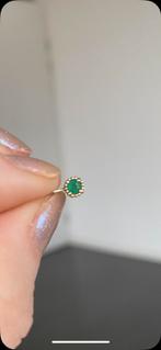 Anna + Nina Emerald Gouden Hanger gold 14k birthstone, Ophalen of Verzenden, Zo goed als nieuw, Goud, Met edelsteen
