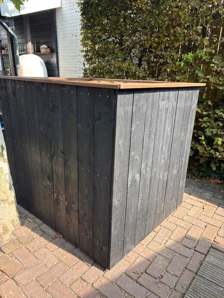 Houtgestookte hottub (Moet weg), Tuin en Terras, Bubbelbaden en Hottubs, Gebruikt, Vast, Pomp, Trap, Ophalen
