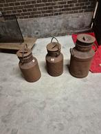 3 oude roestige melkbussen, Antiek en Kunst, Ophalen