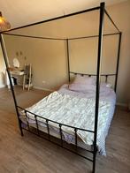 Zwart Metalen Hemelbed 140x200, Huis en Inrichting, Slaapkamer | Bedden, Zwart, Tweepersoons, Zo goed als nieuw, 200 cm