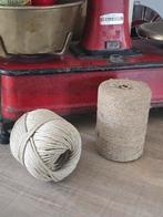 Grote vintage antieke klossen zacht juten en touw vlas, Ophalen of Verzenden