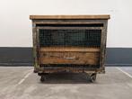 Industrieel dressoir, industriële werkbank, Ophalen, Gebruikt, Met klep(pen), Eikenhout