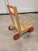 Te Koop loopkar met blokken, Ophalen of Verzenden, Gebruikt, Duw- of Trekspeelgoed
