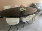 Ovale Eettafel mangohout, 100 tot 150 cm, 200 cm of meer, Ophalen of Verzenden, Zo goed als nieuw