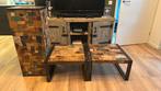 DBodhi salon tafel 2x en sierblok, Huis en Inrichting, Ophalen, 50 tot 100 cm, Vierkant, 50 tot 100 cm