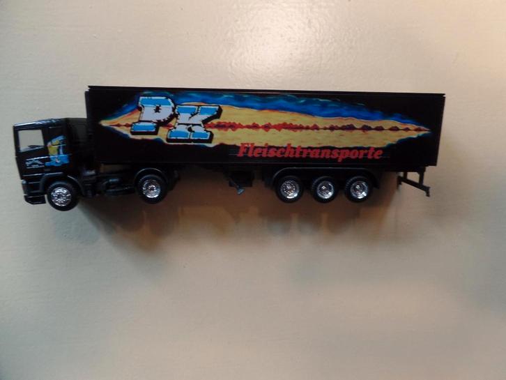   DAF trekker / oplegger PK Fleischtransporte (Herpa)  , Hobby en Vrije tijd, Modelauto's | 1:87, Gebruikt, Bus of Vrachtwagen