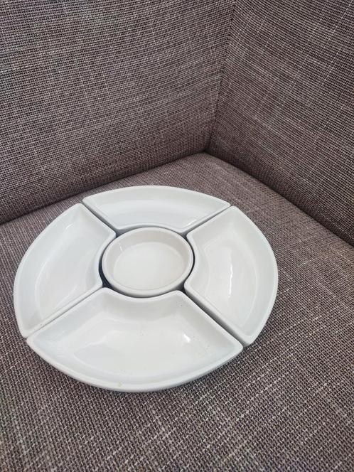 Borrelschaal 5 losse schaaltjes wit, Huis en Inrichting, Keuken | Servies, Nieuw, Schaal of Schalen, Overige stijlen, Ophalen of Verzenden