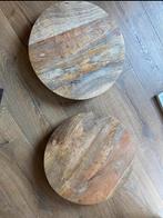 2x dienblad / taartplateau / borrelplank - mango hout, Huis en Inrichting, Ophalen of Verzenden, Zo goed als nieuw, Rond, Hout