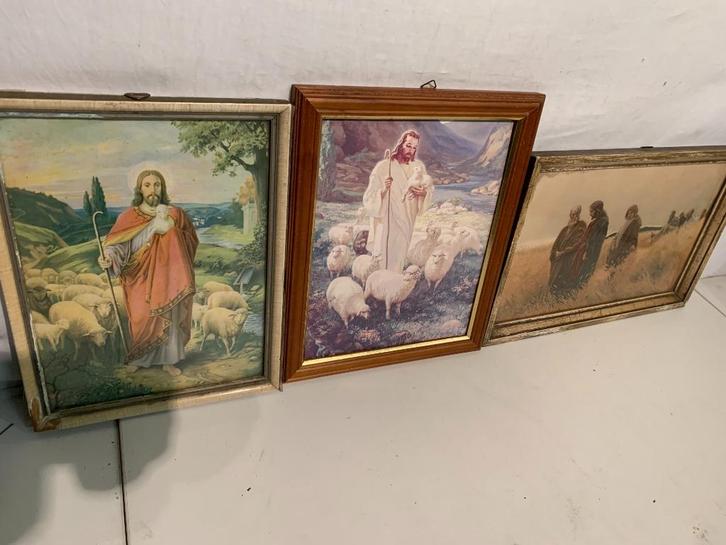 3 christelijke schilderijen, Antiek en Kunst, Kunst | Schilderijen | Klassiek, Ophalen of Verzenden