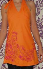 Indiase bohemian hippie gypsy vintage alternatieve jurk, Verzenden, Oranje, Maat 34 (XS) of kleiner, Gedragen