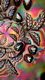 Antiek Northwood Strawberry schaal Amethist Carnival glas, Ophalen of Verzenden