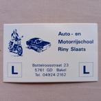 Leuke oude sticker.  Auto en Motorrijschool Riny Slaats. Bak, Ophalen of Verzenden, Zo goed als nieuw, Overige typen