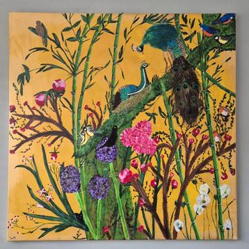 Schilderij met pauwen beschikbaar voor biedingen